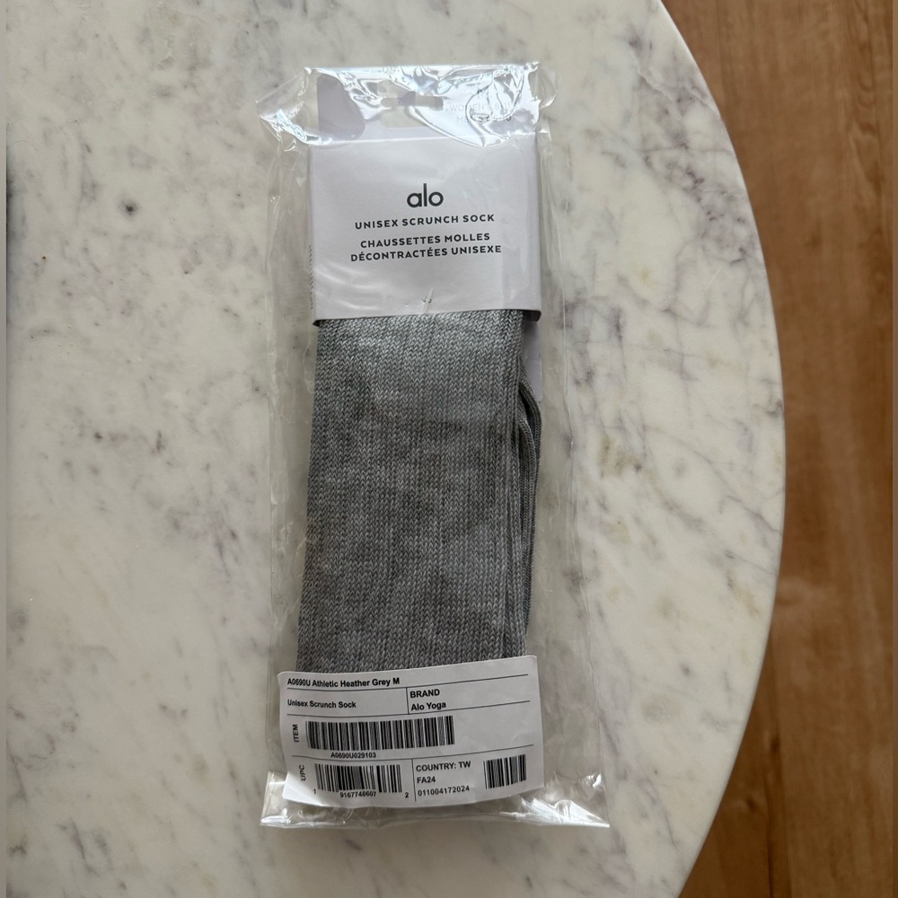 Alo unisex scrunch sock athletic heather grey M